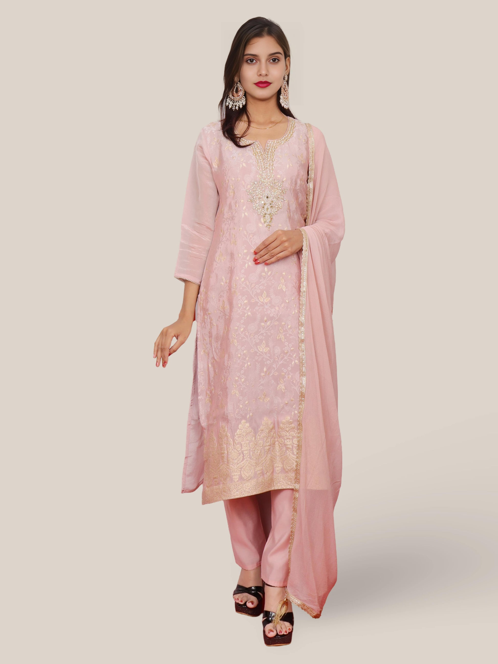 Women's Kurta-Pant & Dupatta Set-0