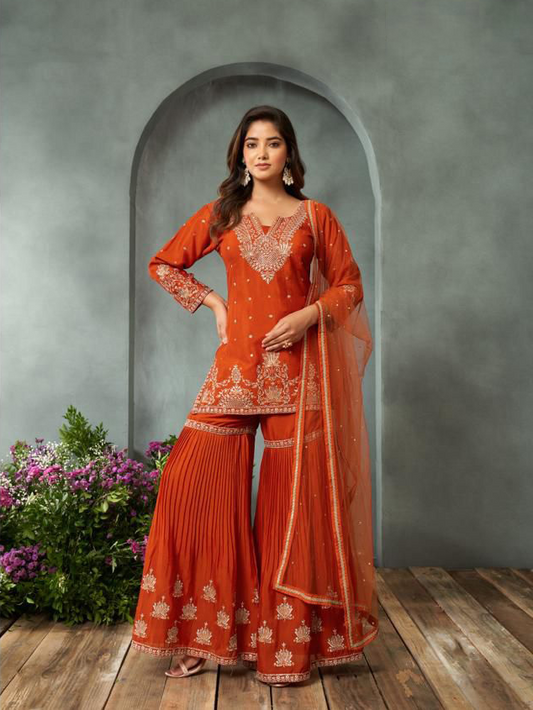 Woman's Sharara Set with Dupatta-0