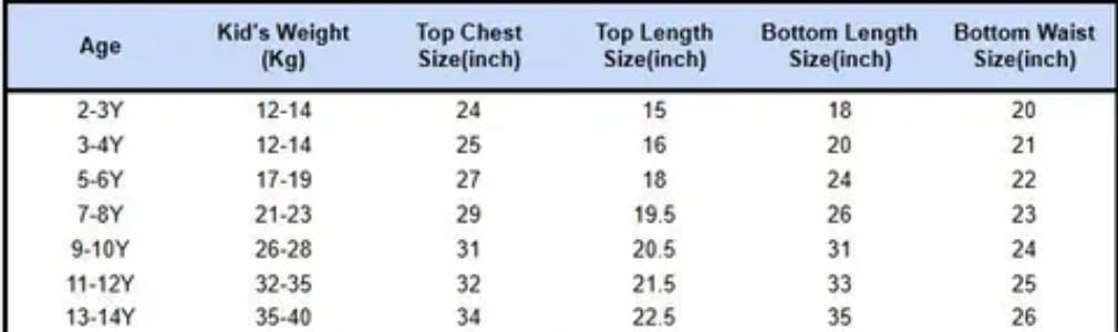 Clothing sets for boyz and girls